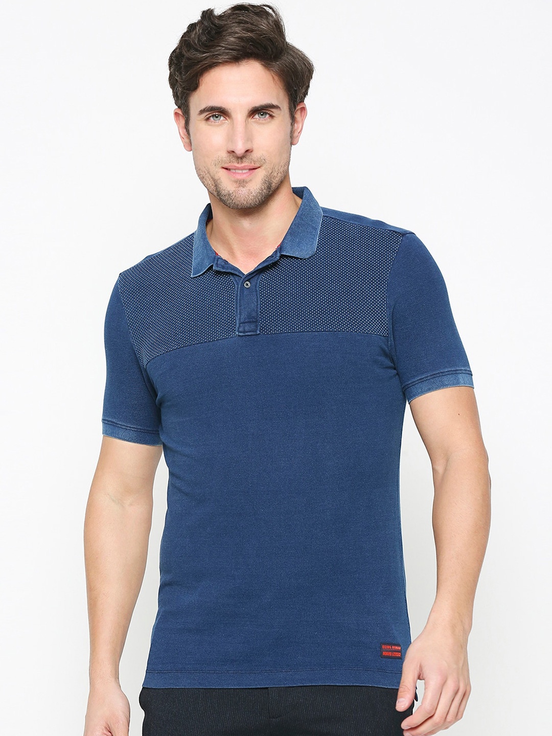 

Being Human Polo Collar Casual T-shirt, Blue