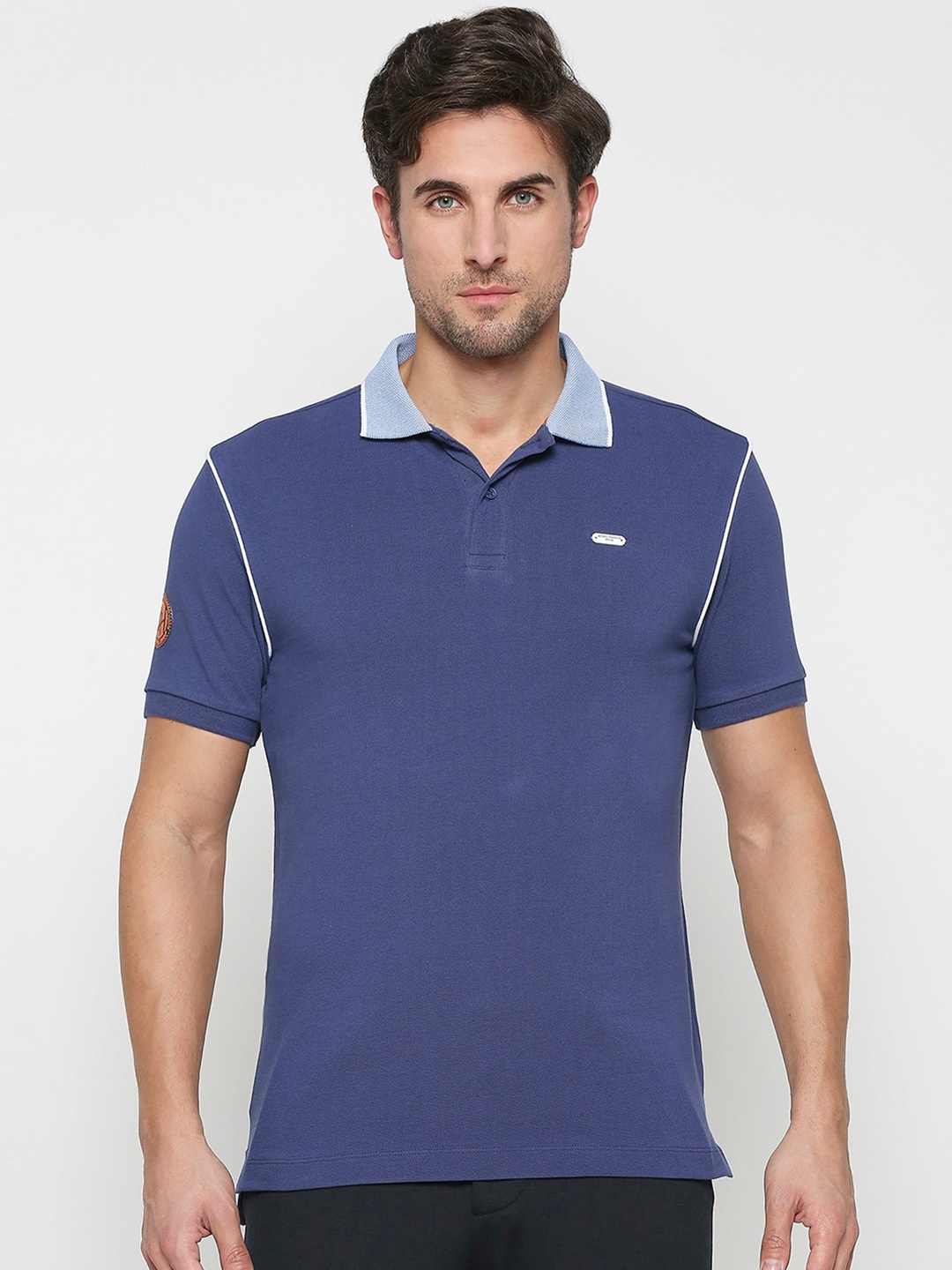 

Being Human Polo Collar Casual T-shirt, Blue