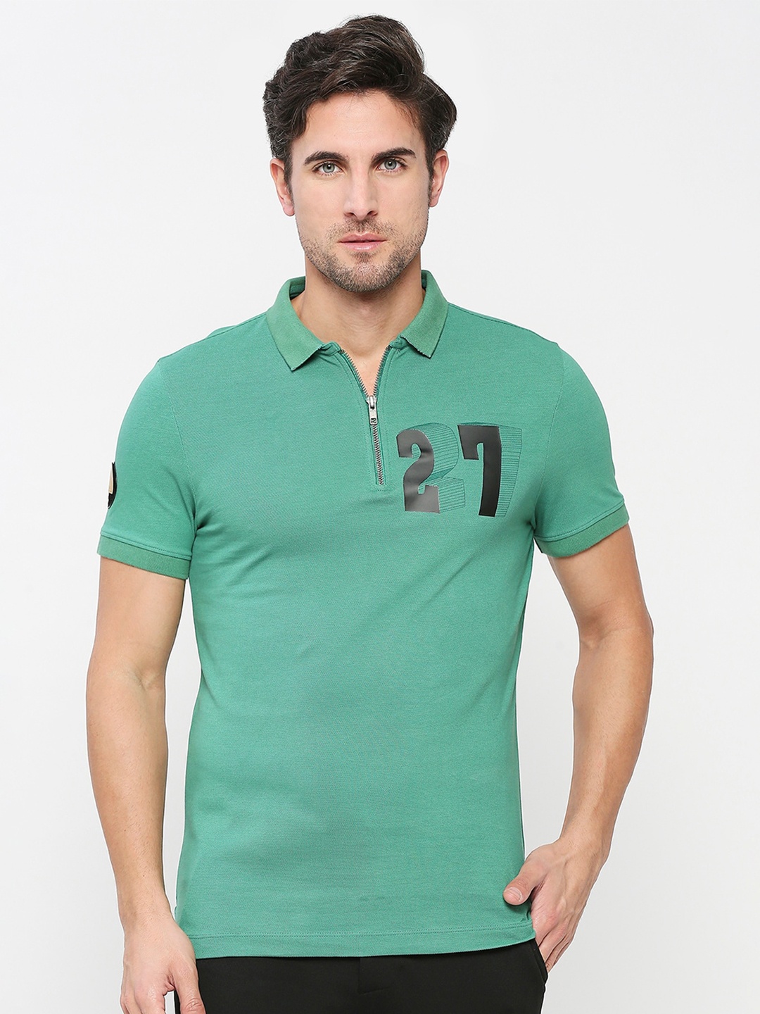 

Being Human Polo Collar Casual T-shirt, Green