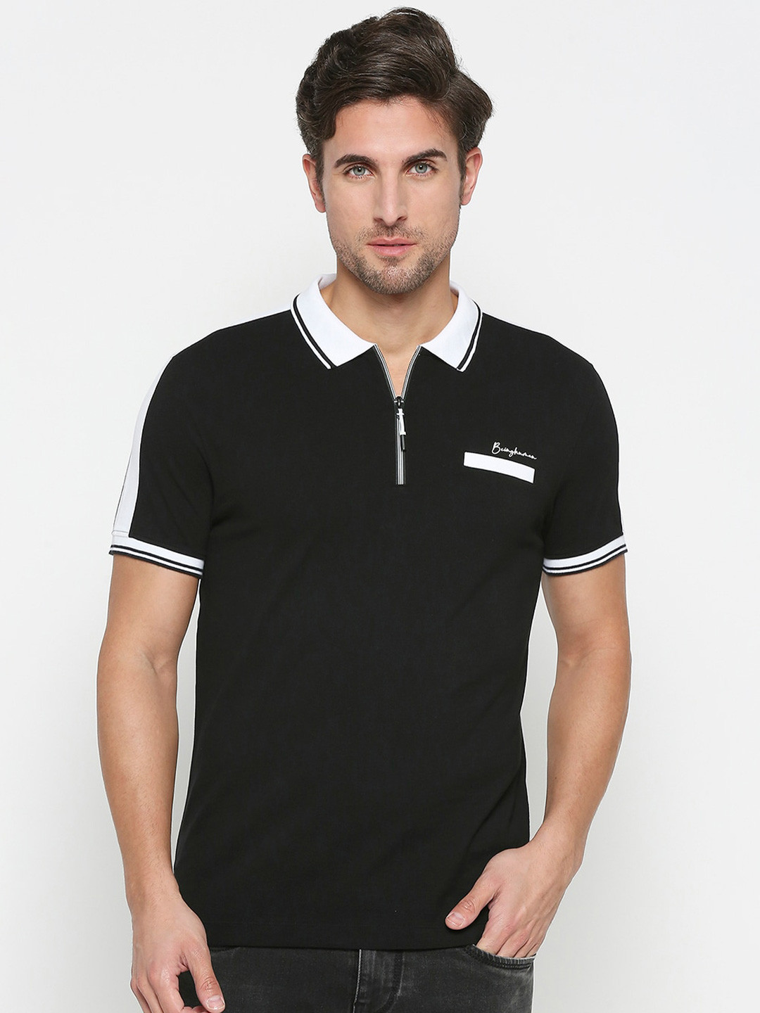 

Being Human Polo Collar Casual T-shirt, Black