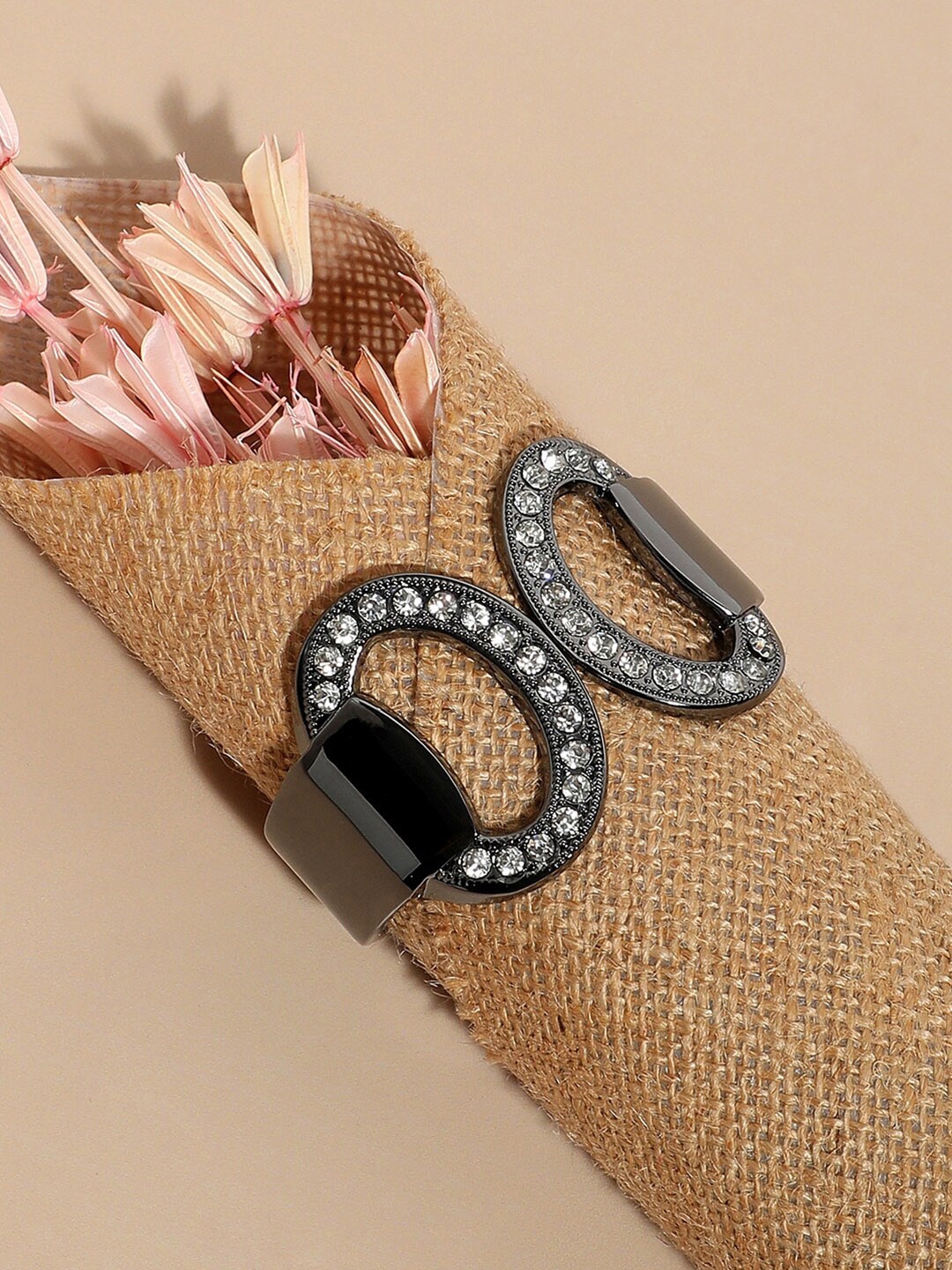 

SOHI Silver Plated Embellished Cuff Bracelet