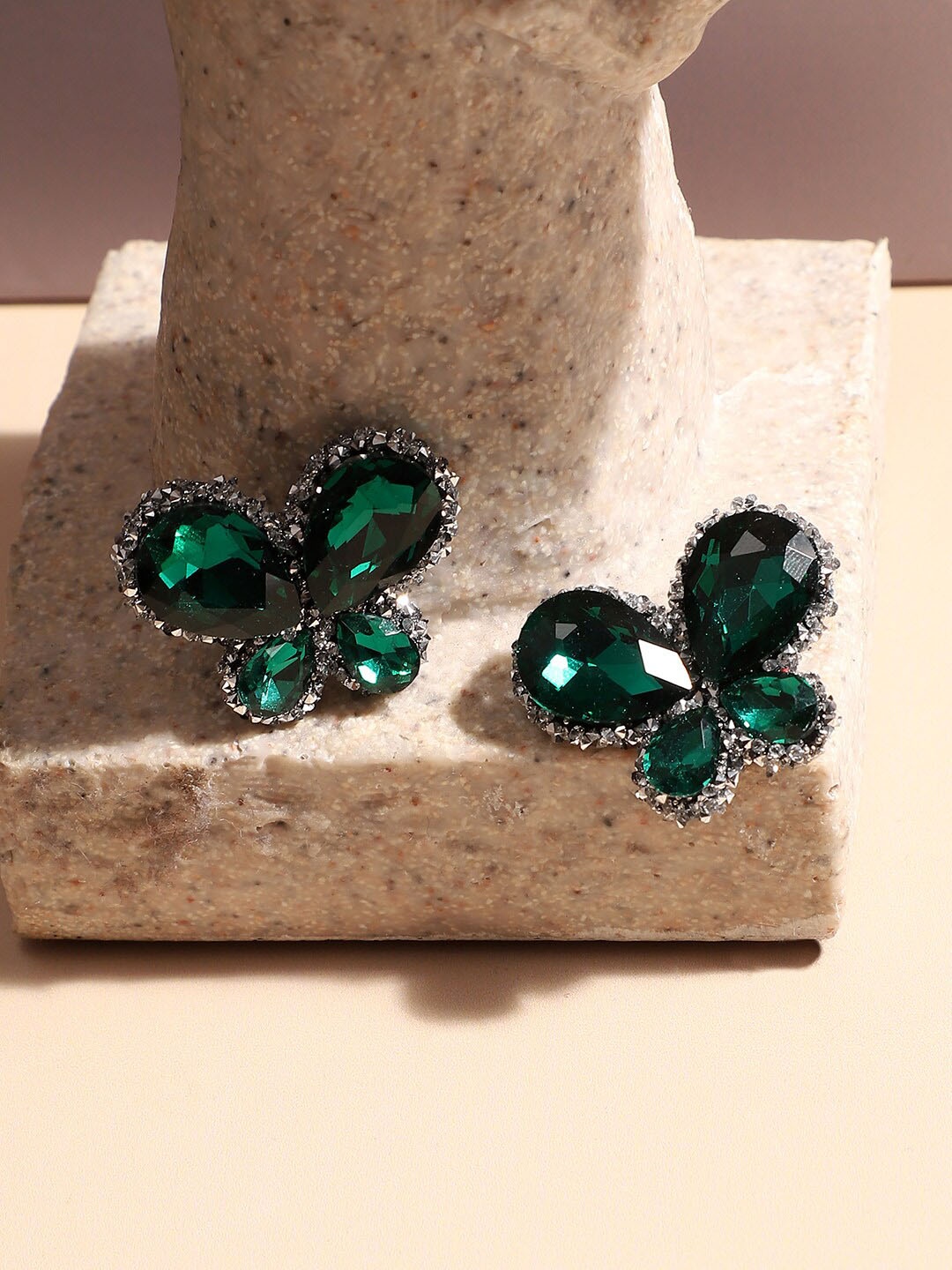 

SOHI Contemporary Stud Earrings, Green