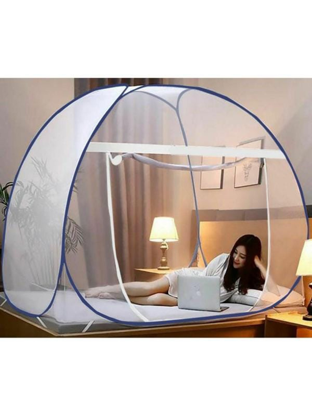 

TYF Super King Size Tent Mosquito Nets, Navy blue