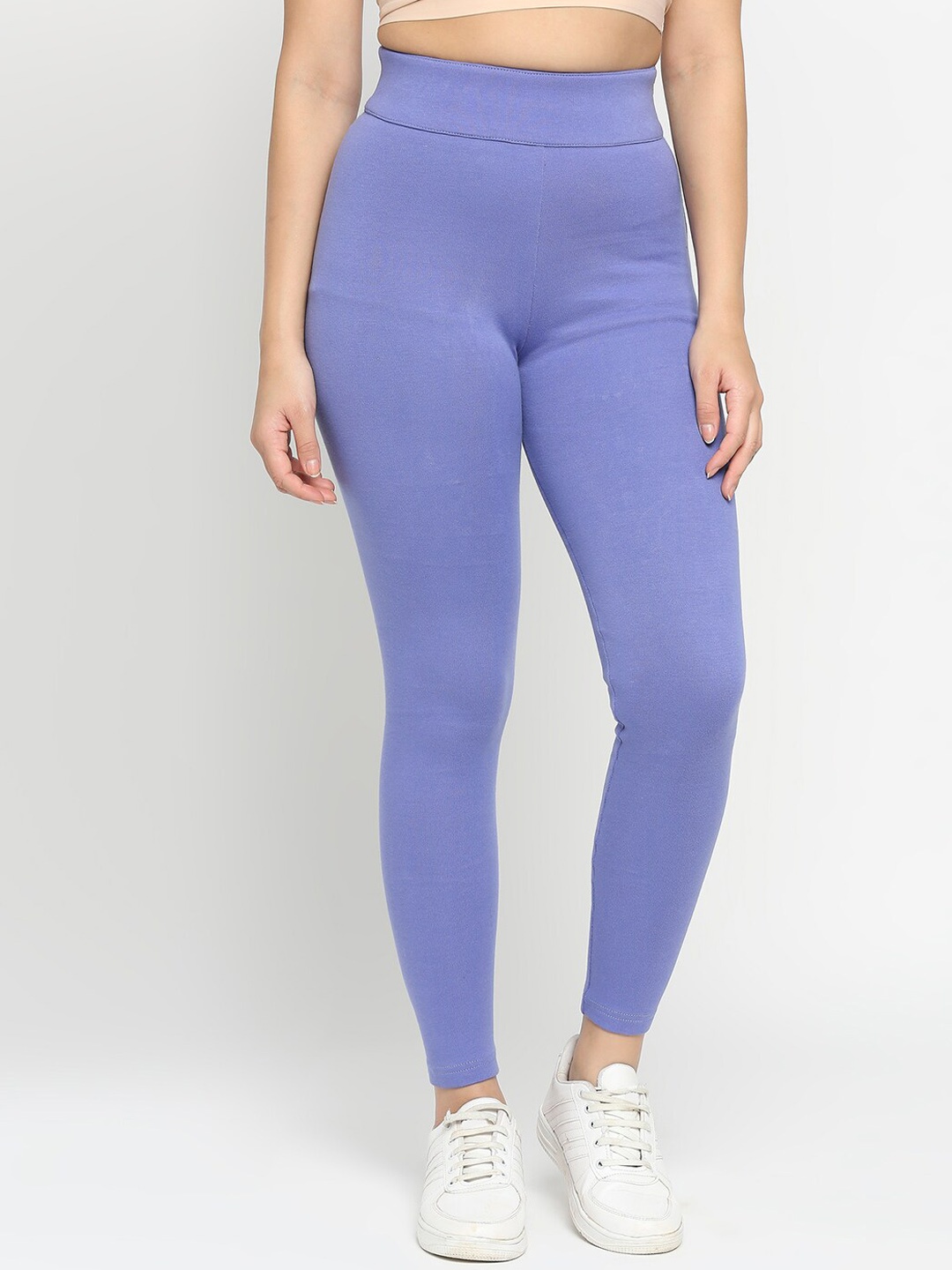 

Being Human Women Tight Fit Cotton Ankle-Length Leggings, Purple