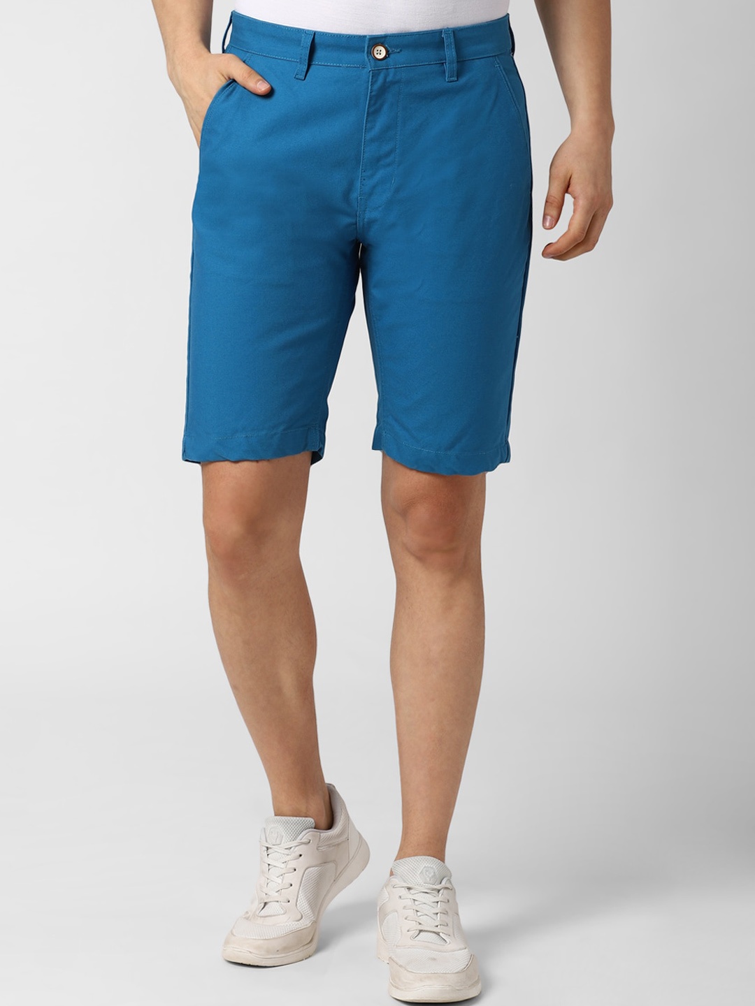 

PETER ENGLAND UNIVERSITY Men Mid-Rise Chino Shorts, Blue