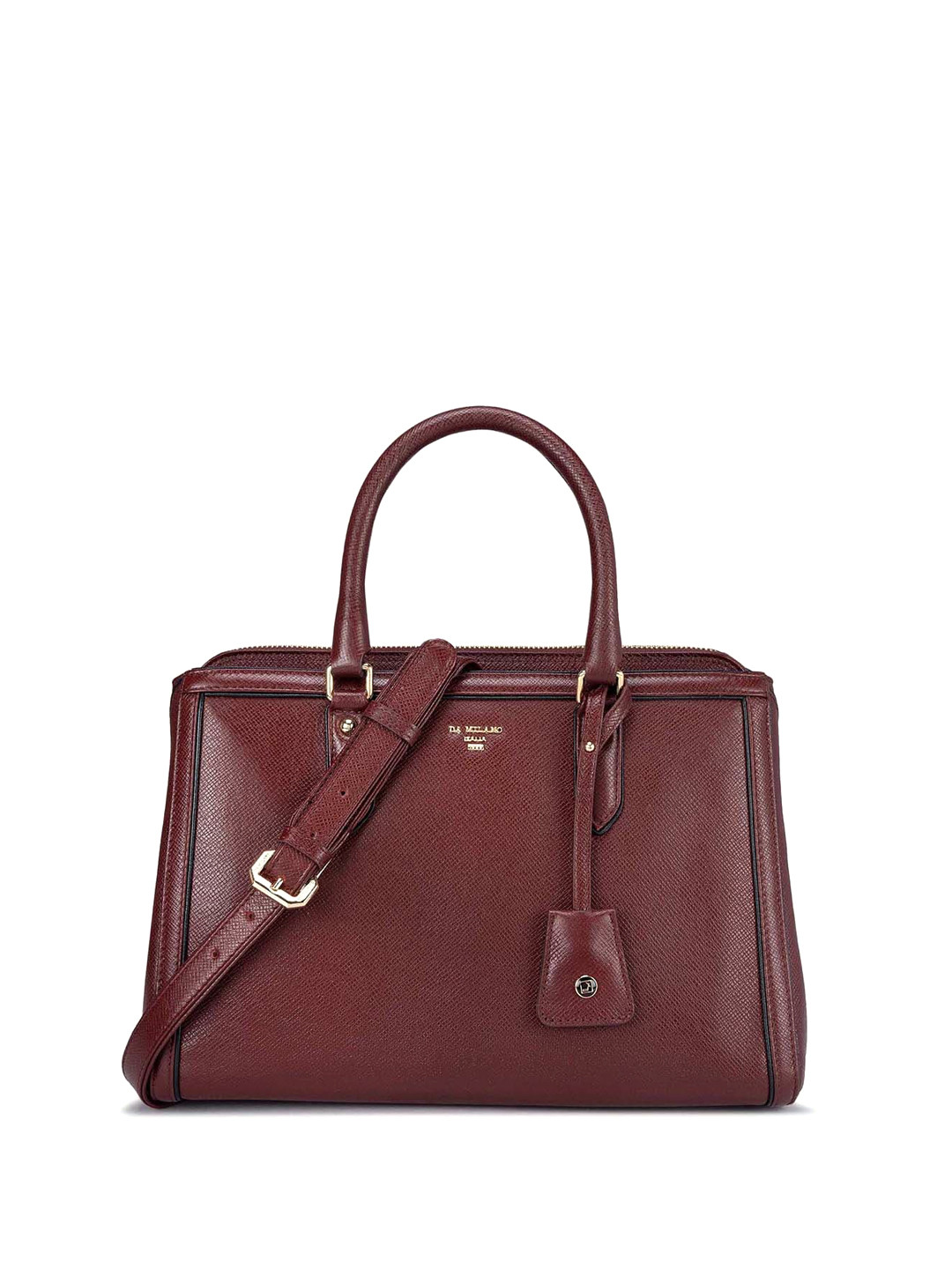 

Da Milano Textured Structured Handheld Bag, Brown