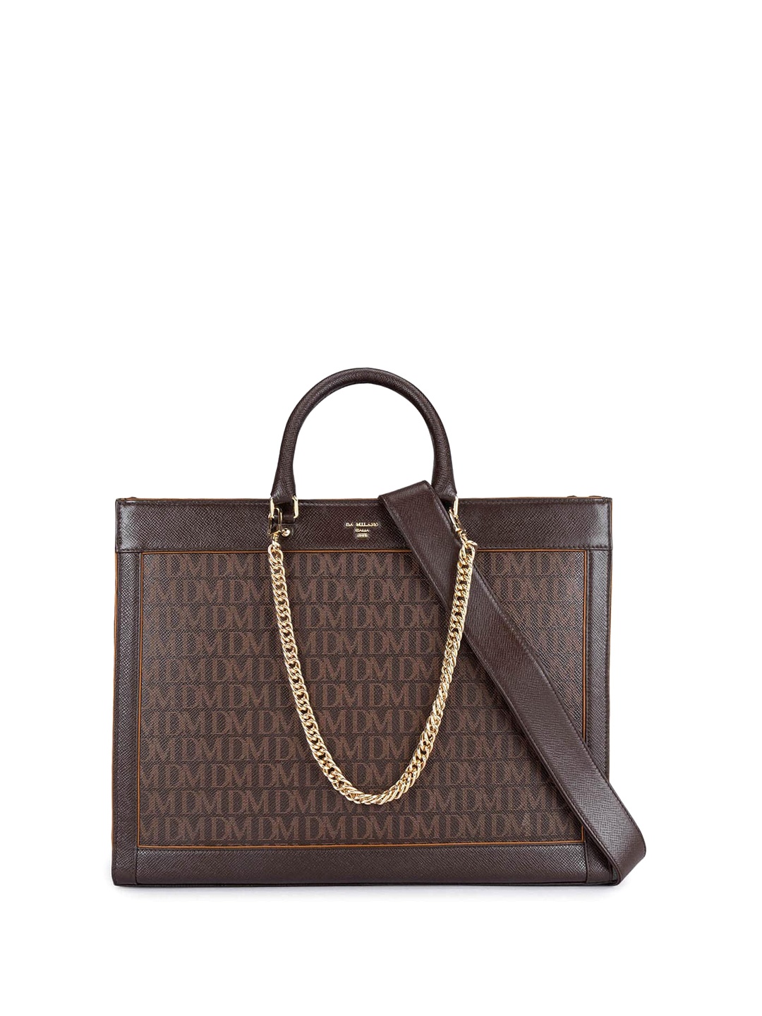 

Da Milano Textured Structured Handheld Bag, Brown