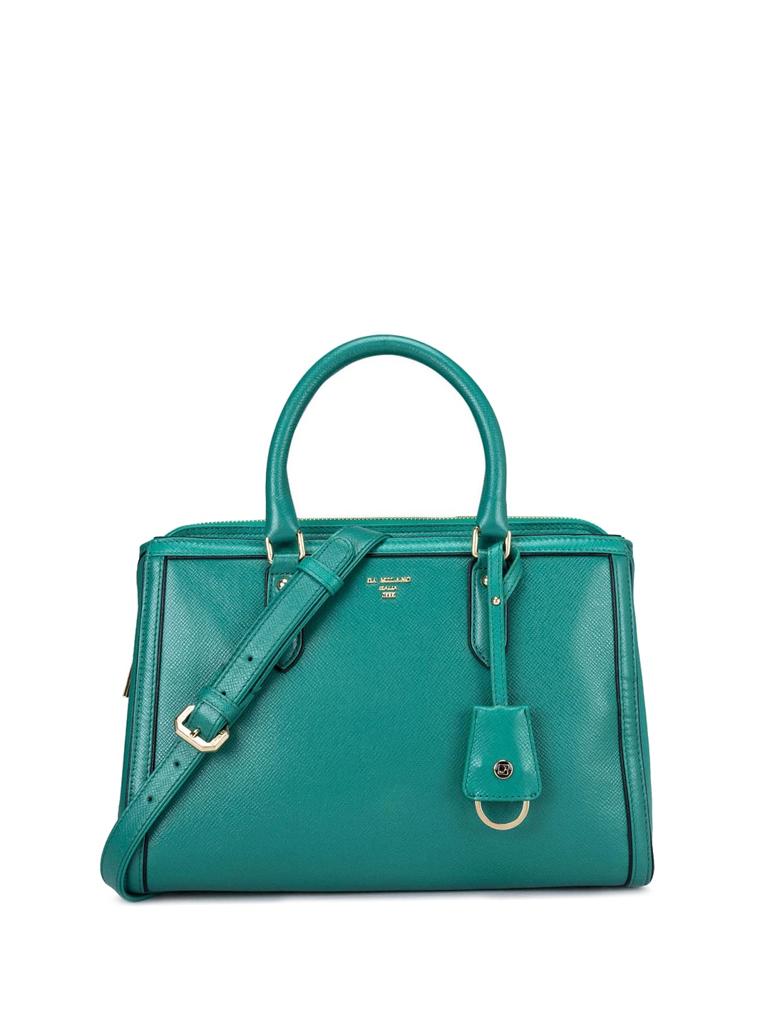 

Da Milano Textured Leather Structured Handheld Bag, Green