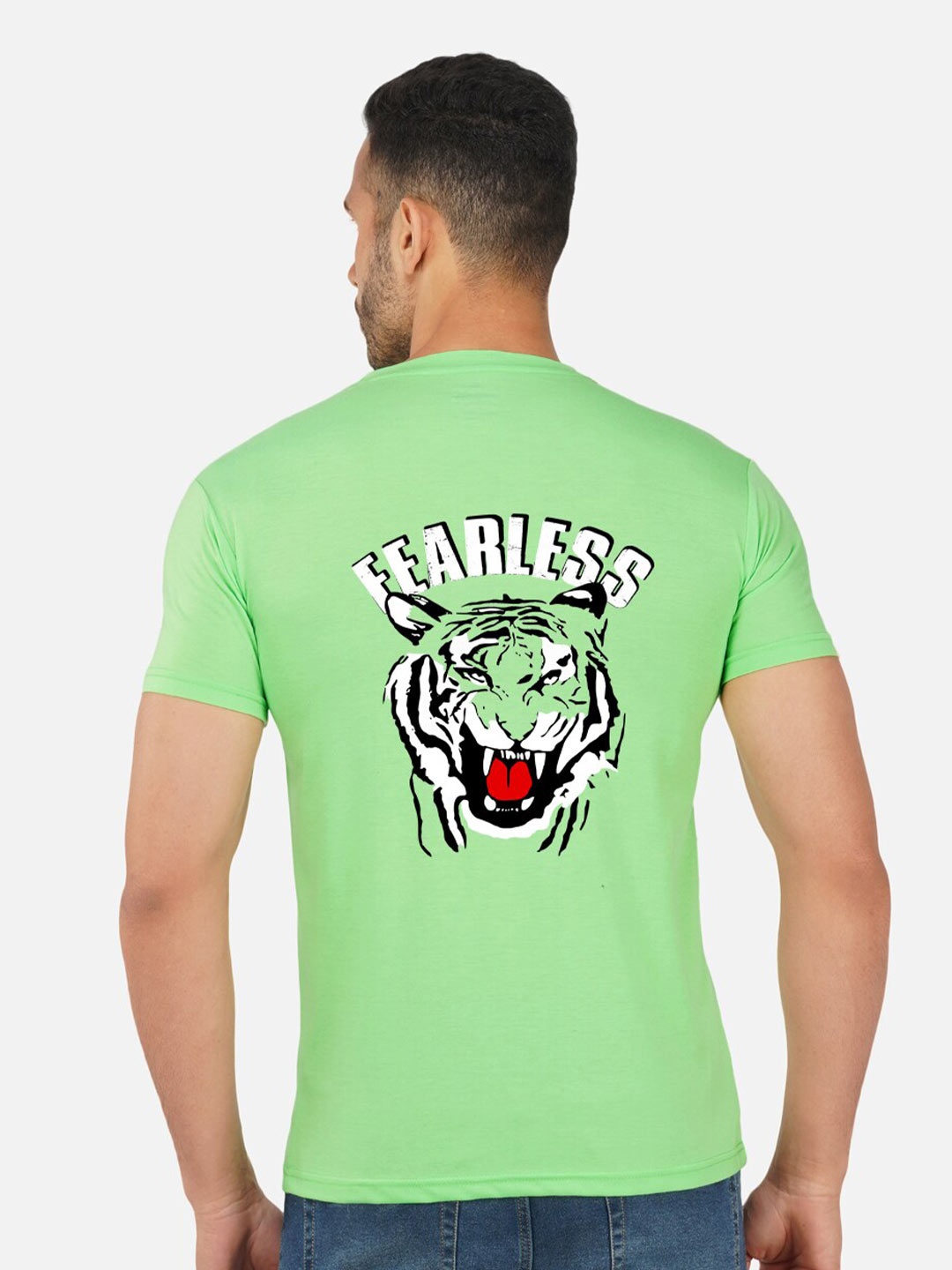 

CHOZI Graphic Printed Cotton T-shirt, Lime green