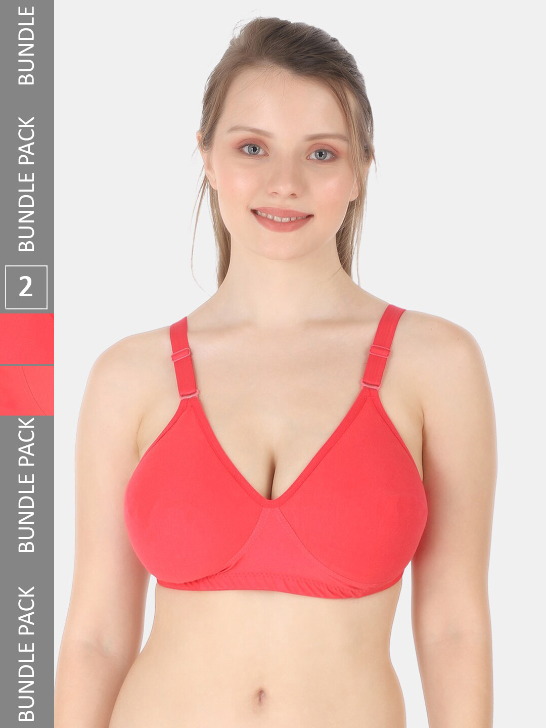 

Tweens Pack Of 2 Full Coverage Everyday Bras With All Day Comfort, Coral