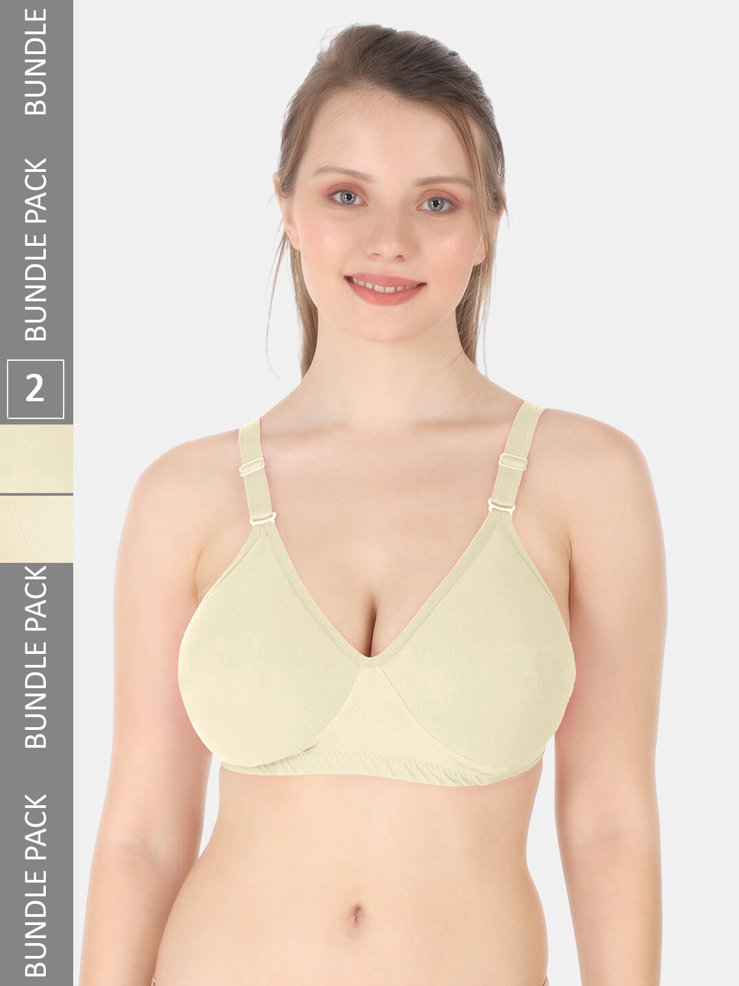 

Tweens Pack Of 2 Full Coverage Everyday Bras With All Day Comfort, Beige