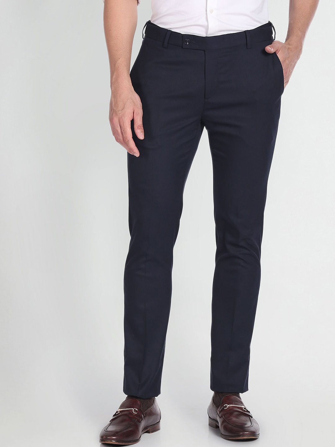 

Arrow Men Mid-Rise Formal Trousers, Blue
