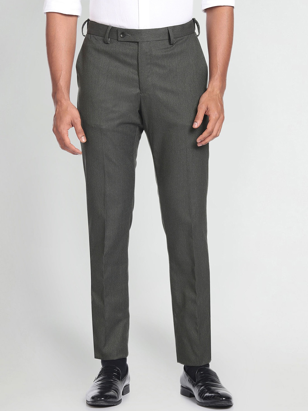 

Arrow Men Mid-Rise Formal Trousers, Grey