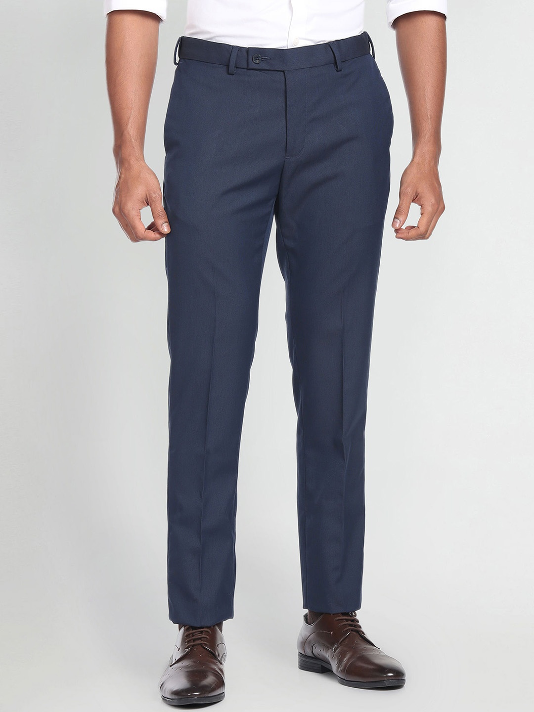 

Arrow Men Mid-Rise Formal Trousers, Blue