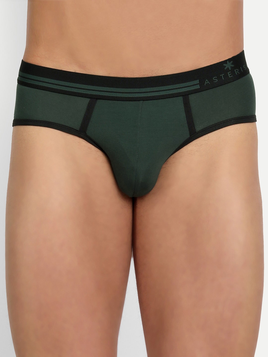 

Asterisk Men Pack of 4 Durable Micro Modal Briefs, Green