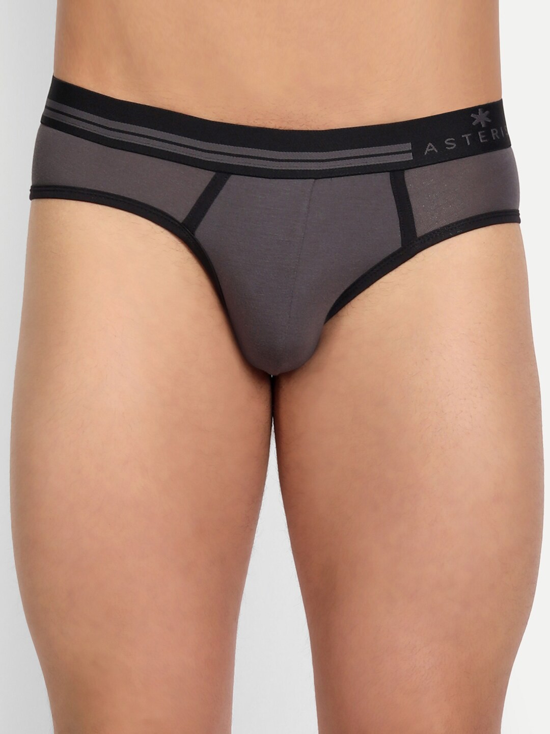 

Asterisk Mid-Rise Anti Microbial Basic Briefs MBR-P4_MGY-S-02, Grey