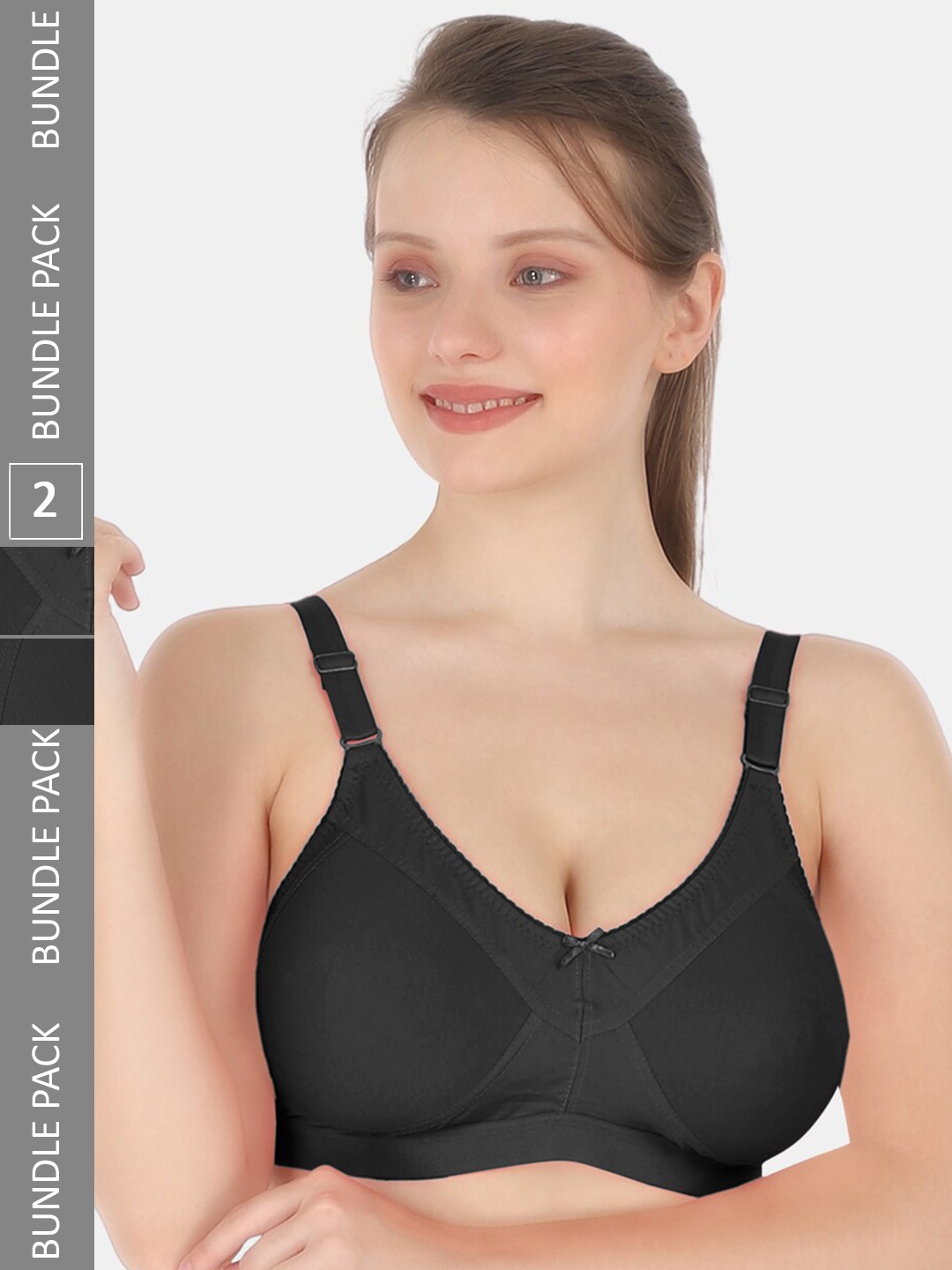 

Tweens Pack Of 2 Medium Coverage Minimizer Bras With All Day Comfort, Black