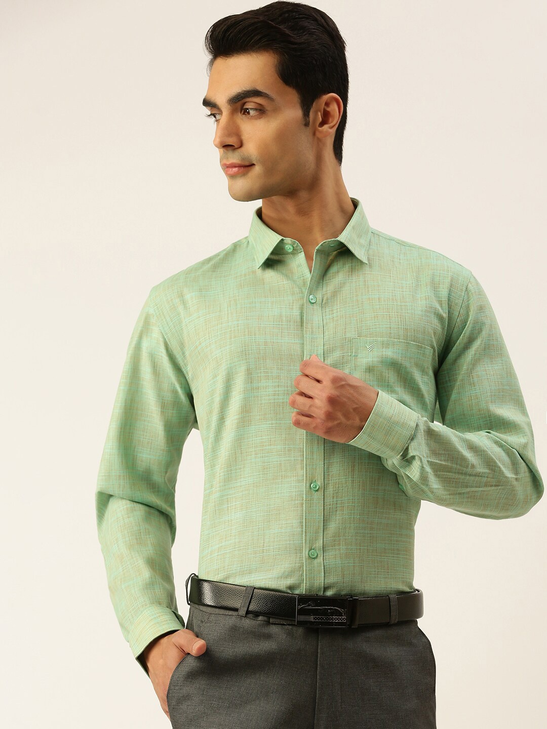 

Viveagham Smart Cotton Formal Shirt, Green