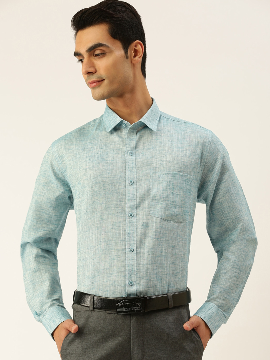 

Viveagham Smart Cotton Formal Shirt, Blue