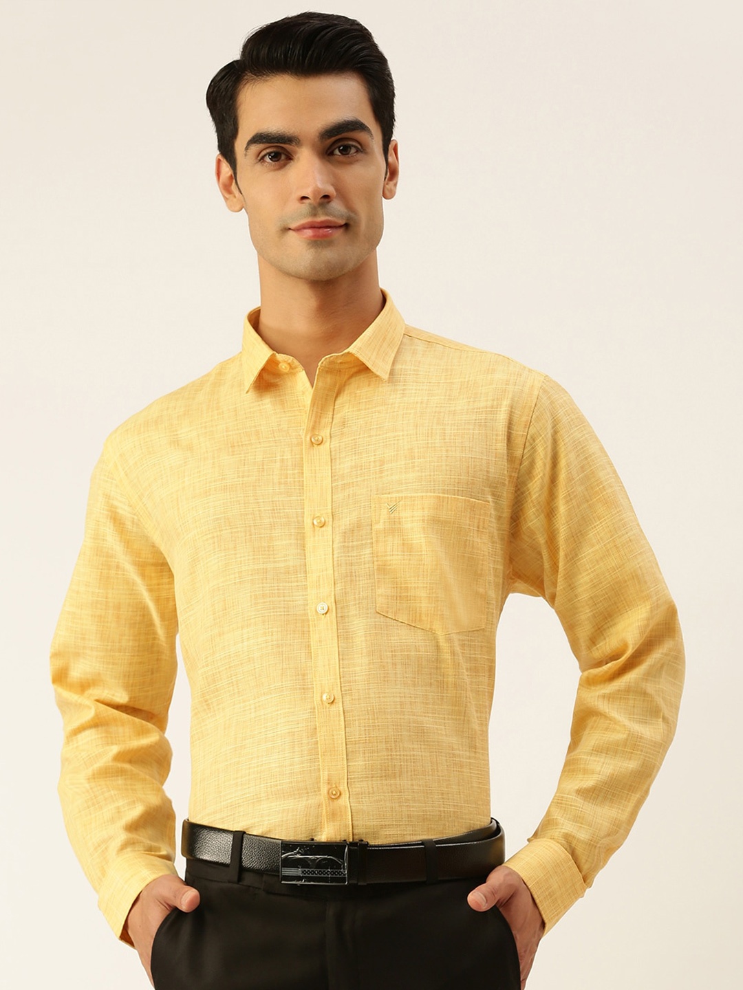 

Viveagham Smart Cotton Formal Shirt, Yellow