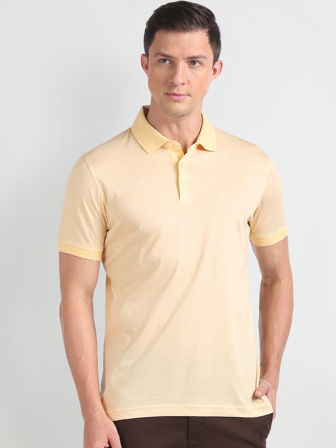 

Arrow Polo Collar Short Sleeve Cotton Regular T-shirt, Yellow