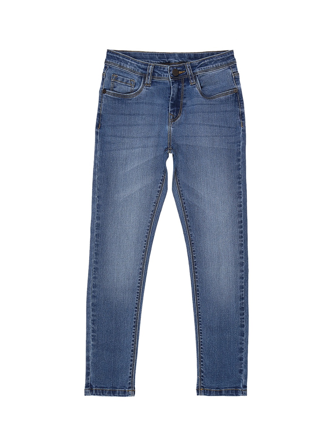 

HERE&NOW Girls Blue Slim Fit Mid-Rise Light Fade Clean Look Stretchable Jeans