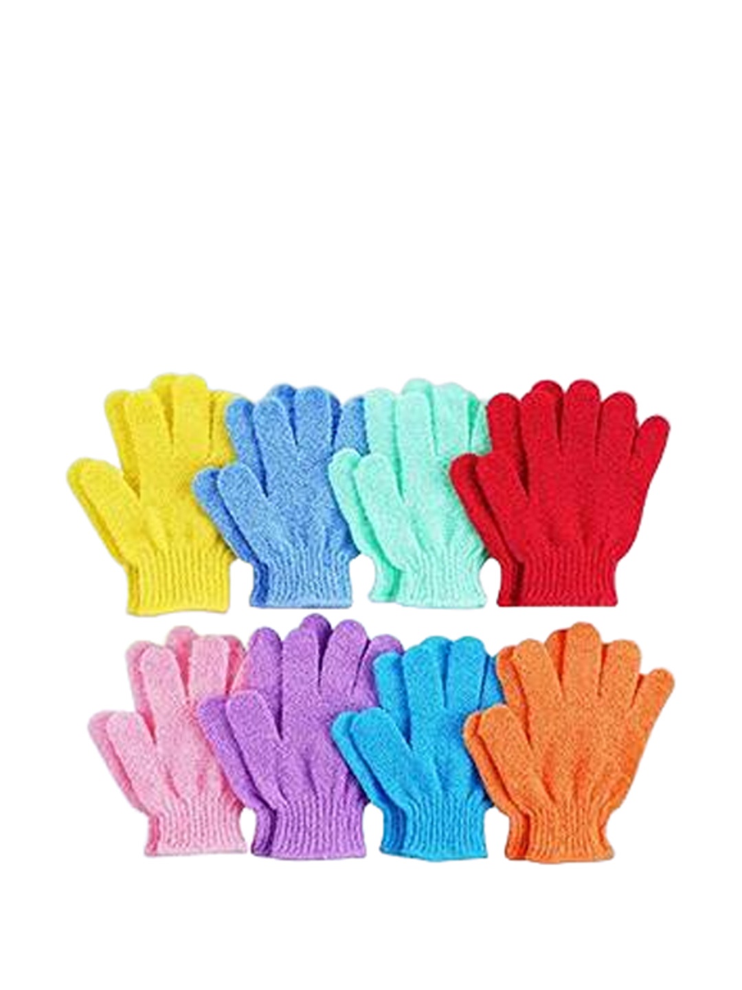 

FEELHIGH Set Of 8 Textured Bath Gloves, Pink