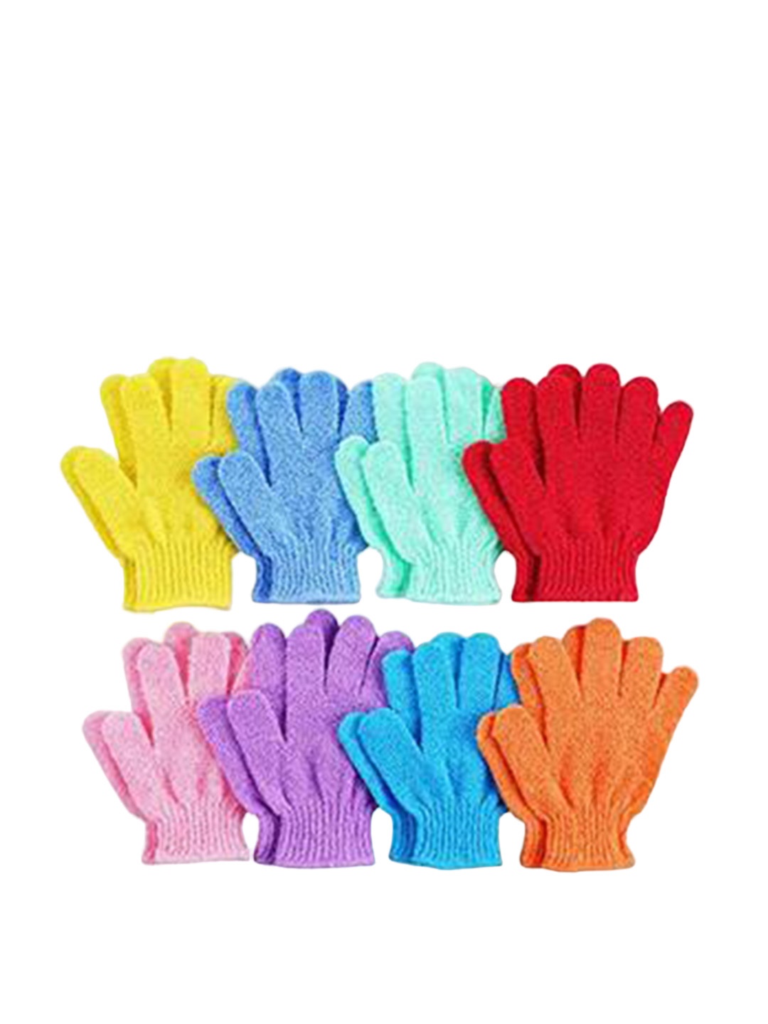 

FEELHIGH Set of 8 Textured Bath Gloves, Blue