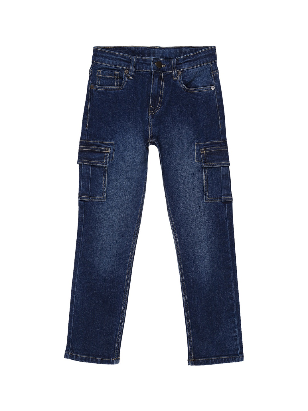 

HERE&NOW Boys Slim Fit Clean Look Light Fade Stretchable Jeans, Blue
