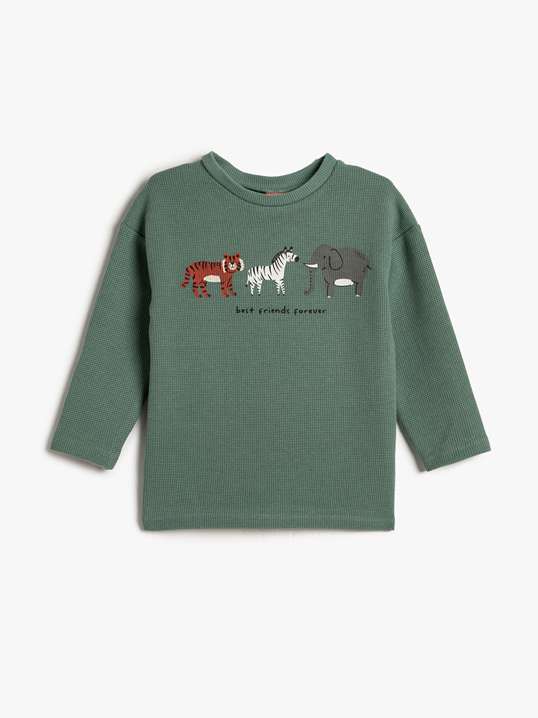 

Koton Boys Graphic Printed Round Neck Regular Fit Cotton T-Shirt, Green