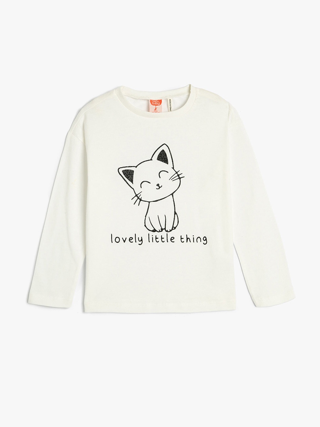 

Koton Girls Graphic Printed Round Neck Regular Fit Cotton T-Shirt, Beige