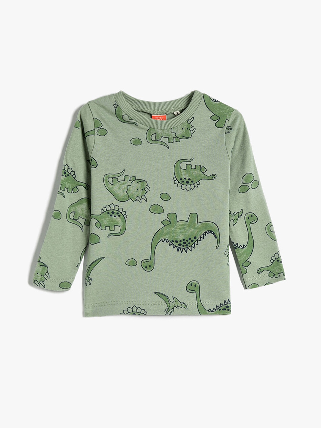 

Koton Boys Conversational Printed Round Neck Regular Fit Cotton T-Shirt, Green