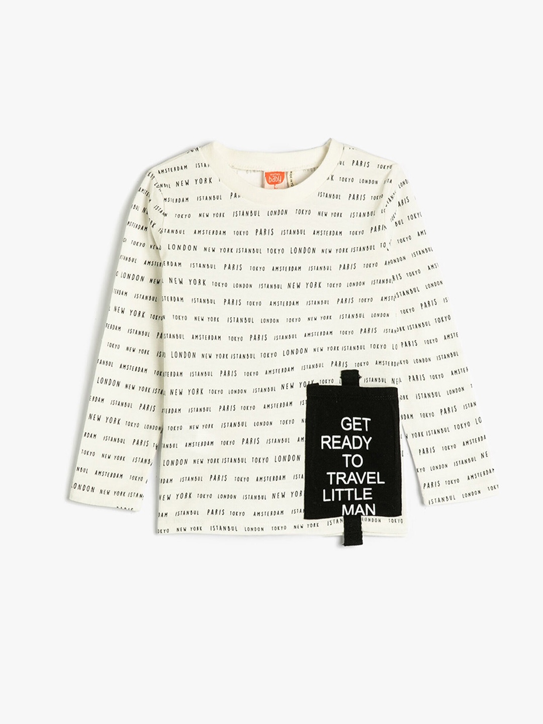 

Koton Boys Typography Printed Round Neck Regular Fit Cotton T-Shirt, White