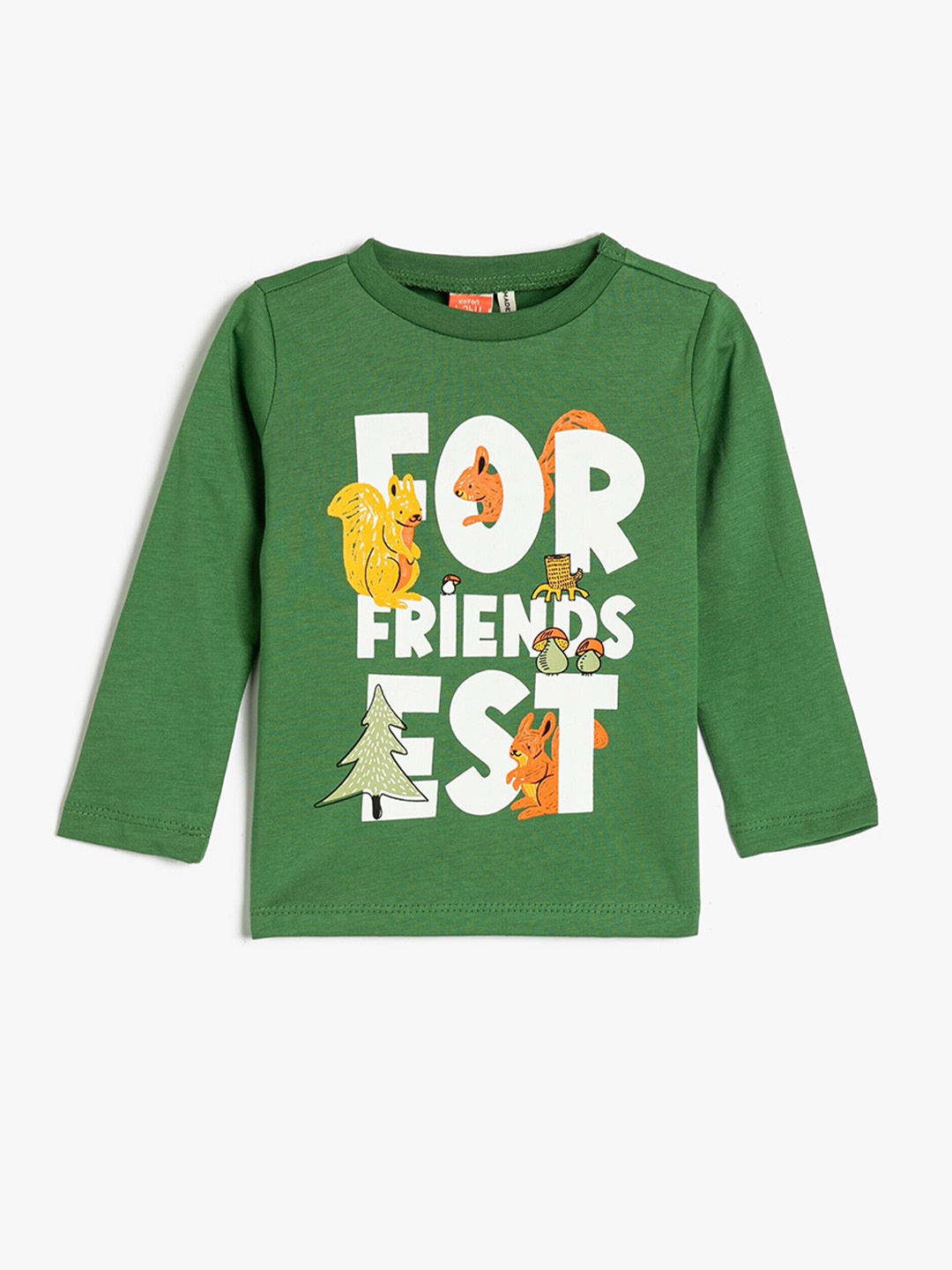 

Koton Boys Typography Printed Round Neck Regular Fit Cotton T-Shirt, Green