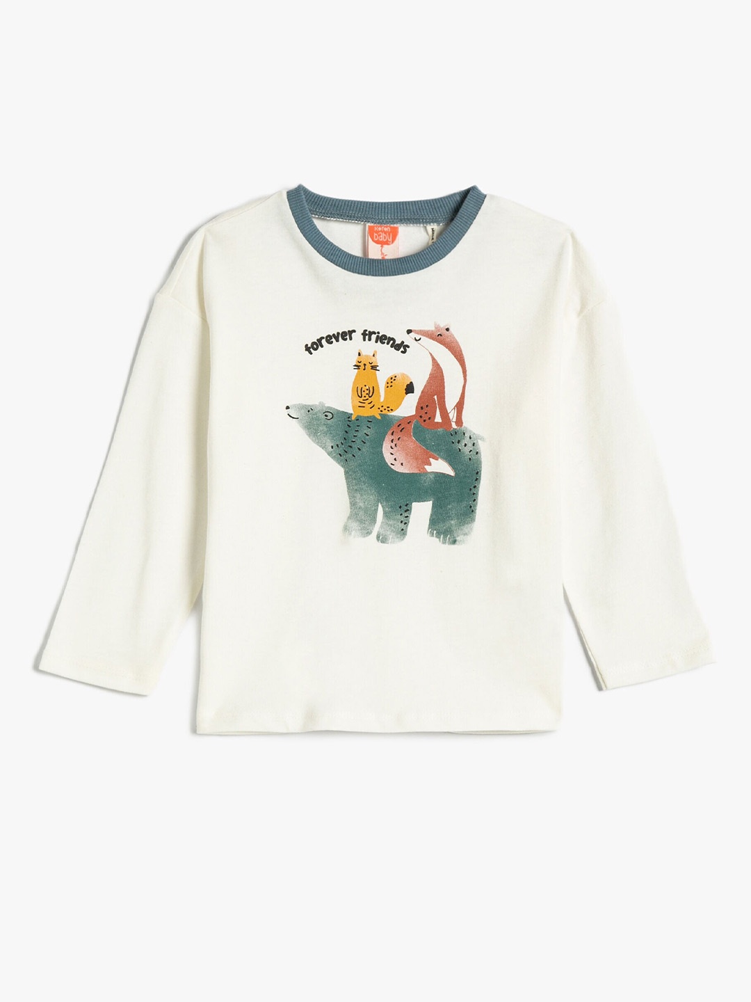 

Koton Boys Graphic Printed Round Neck Regular Fit Cotton T-Shirt, Beige
