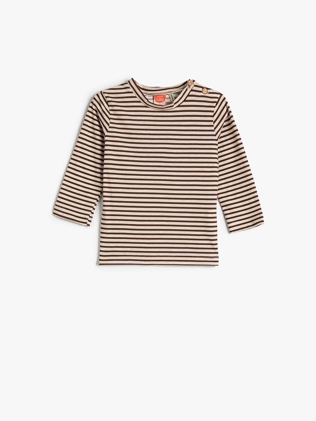 

Koton Boys Striped Round Neck Regular Fit Cotton T-Shirt, White