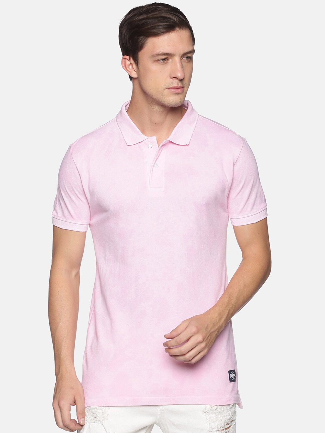 

Steenbok Polo Collar Short Sleeves Cotton Slim Fit T-shirt, Pink