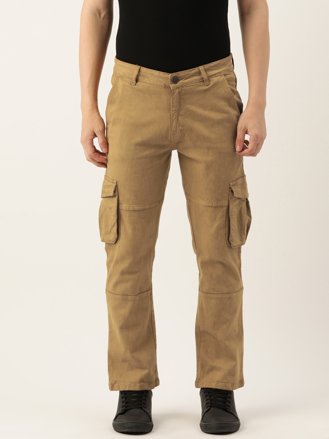 

PARIS HAMILTON Men Soft Functional Straight Fit Stretchable Jeans, Brown