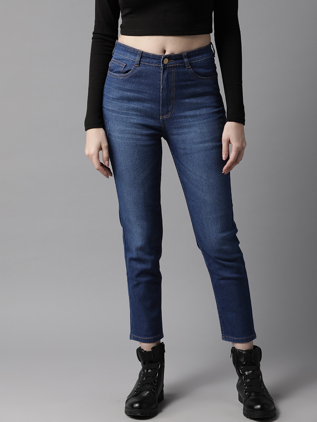 

Roadster Women Blue Slim Fit High-Rise Light Fade Stretchable Jeans