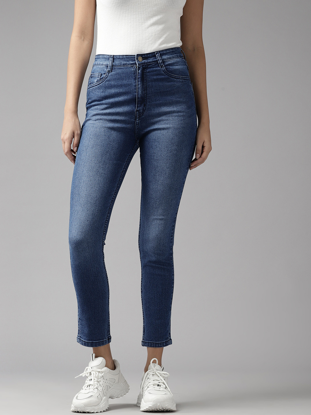 

Roadster Women Skinny Fit High-Rise Light Fade Stretchable Jeans, Blue