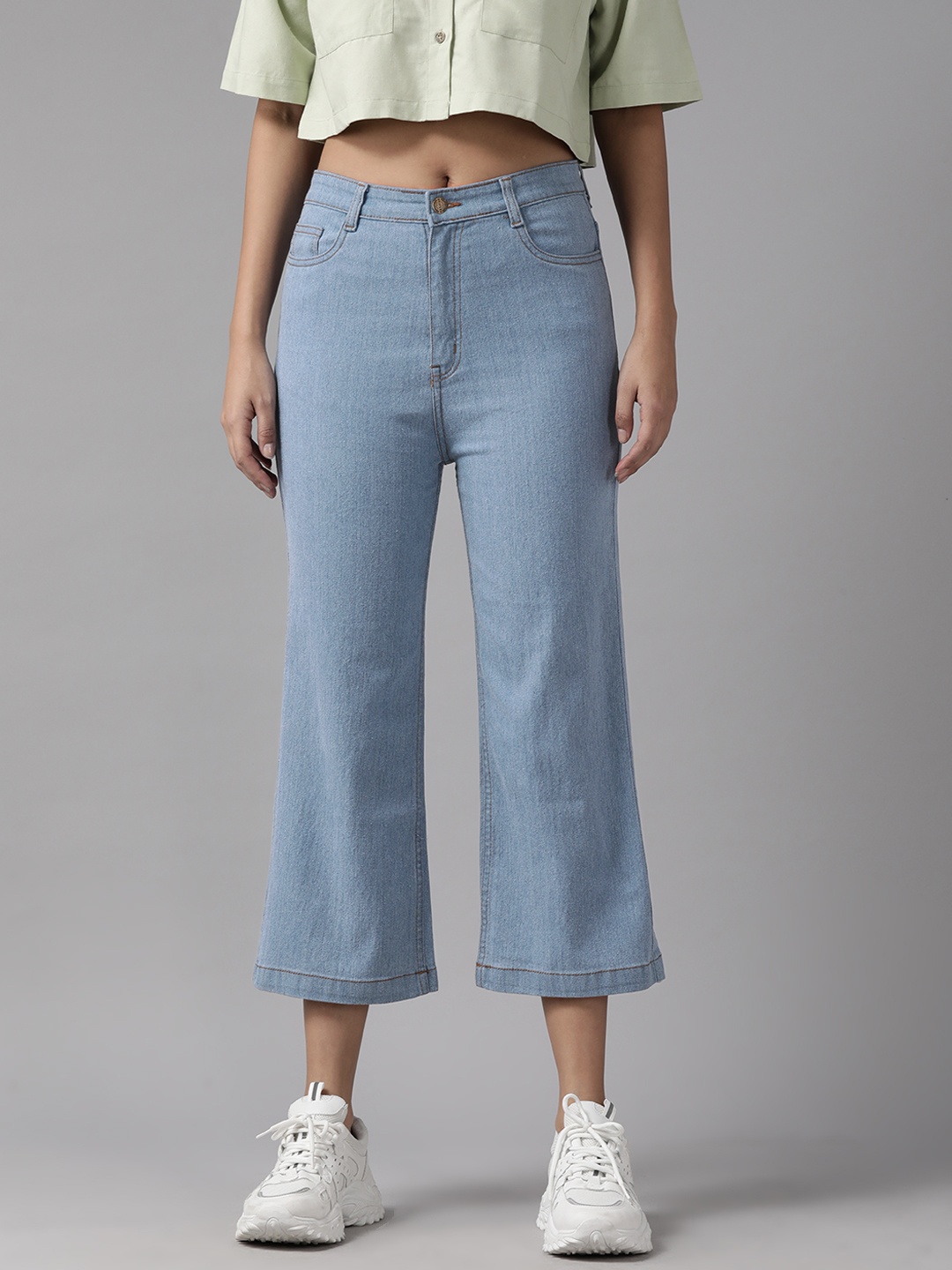 

Roadster Women Flared High-Rise Stretchable Jeans, Blue