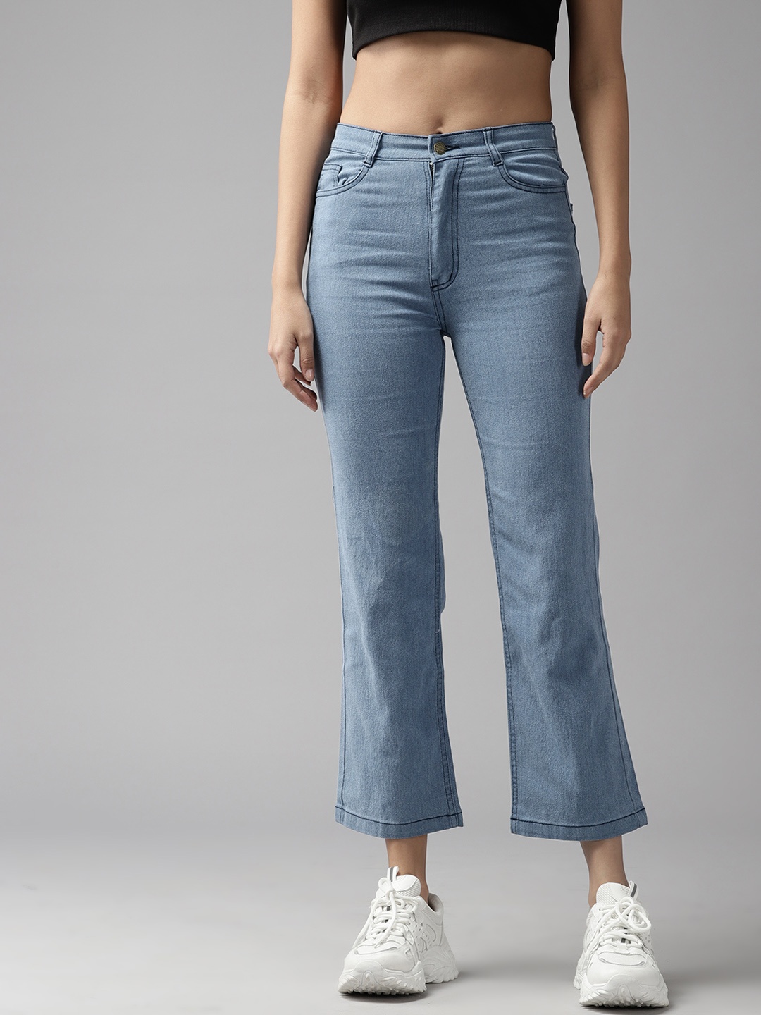 

The Roadster Life Co. Women Flared High-Rise Stretchable Jeans, Blue