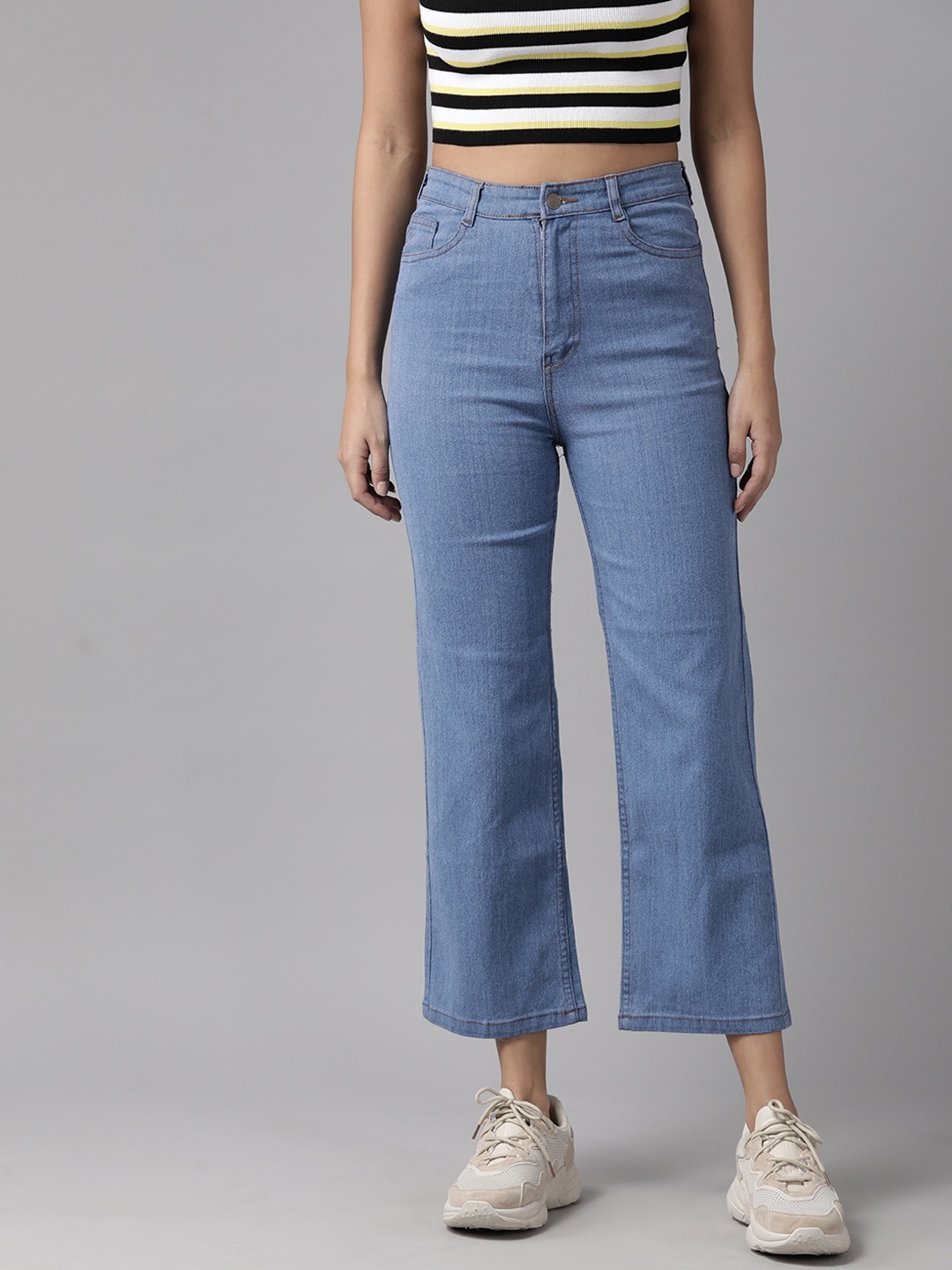 

Roadster Women Flared High-Rise Stretchable Jeans, Blue
