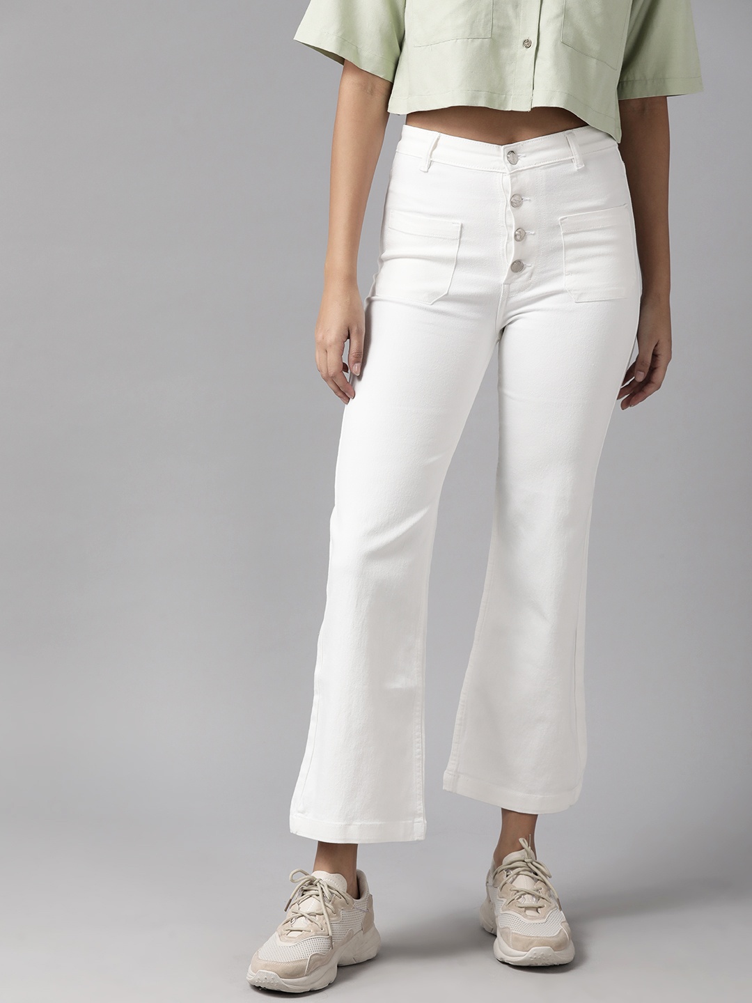 

Roadster Women Bootcut High-Rise Stretchable Jeans, White