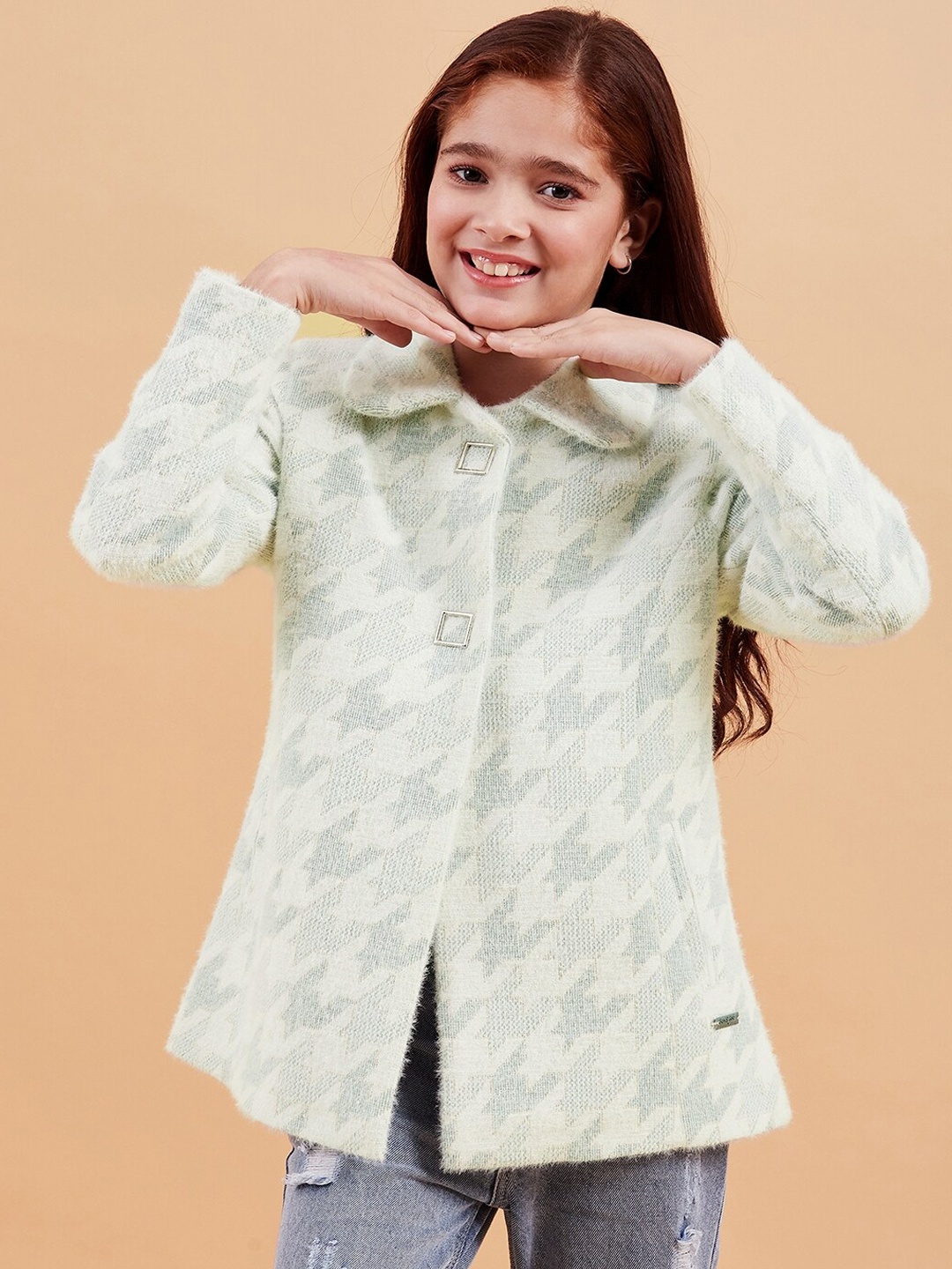 

Ben & Joe Girls Self Design Overcoat, Sea green
