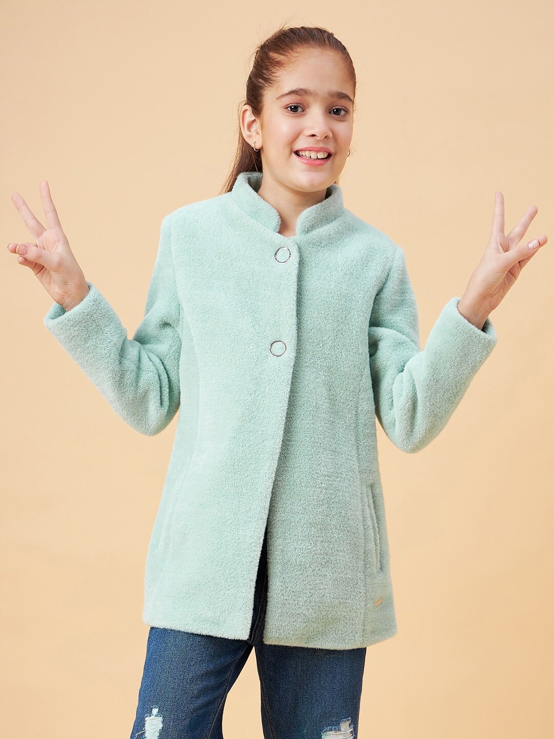 

Ben & Joe Girls Self design overcoat, Green