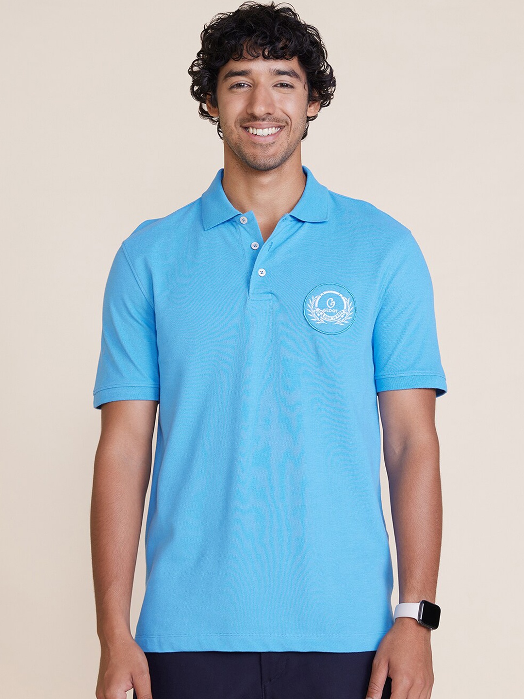 

Gloot Polo Collar Cotton T-Shirt, Blue