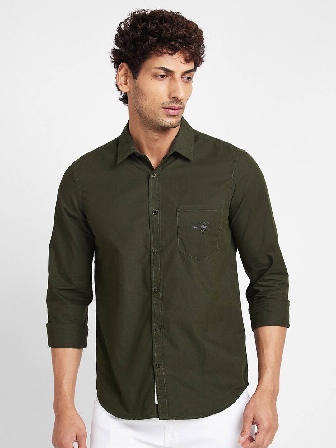 

Being Human Slim Fit Casual Shirt, Green