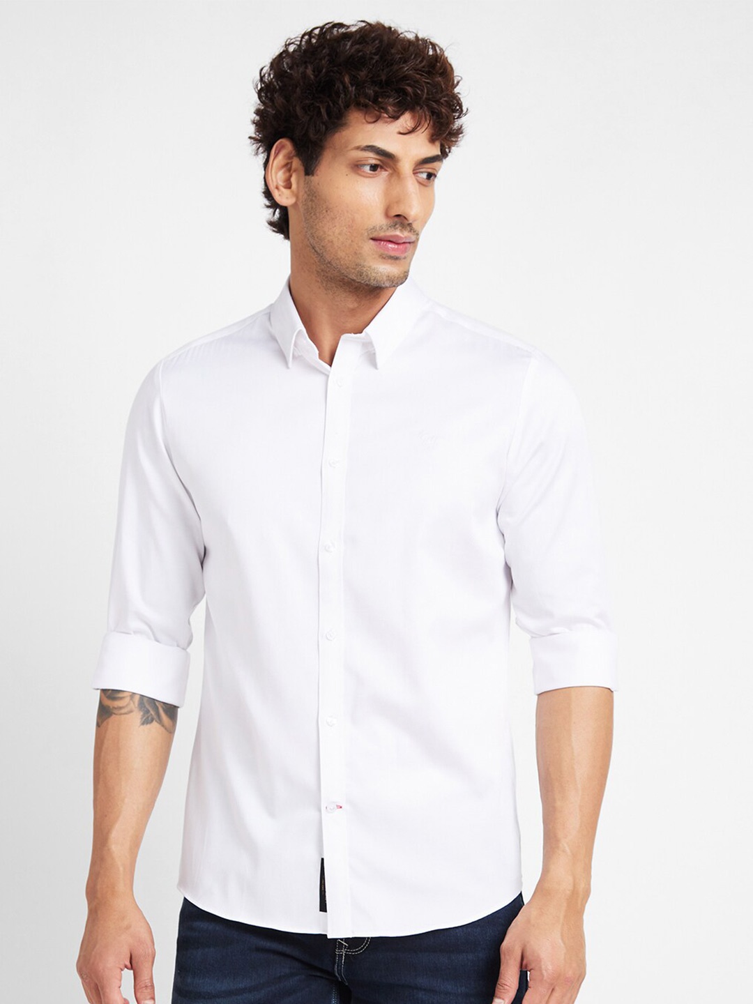 

Being Human Slim Fit Opaque Casual Shirt, White