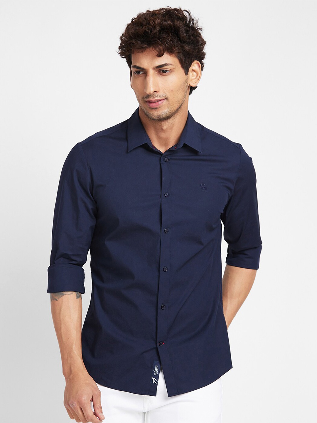 

Being Human Slim Fit Opaque Casual Shirt, Blue